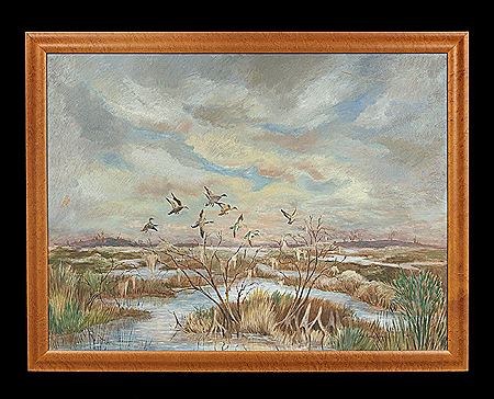 "Mallards in Flight"