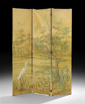 Louisiana Bayou Landscape with an Egret (3 parts)