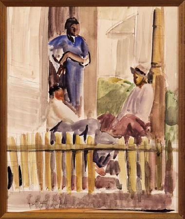 Figures on Porch