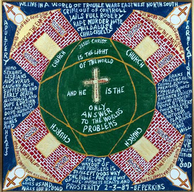 Sample artwork by Benjamin Franklin Perkins (1904 - 1993), known for folk art - View similar artists and auction records