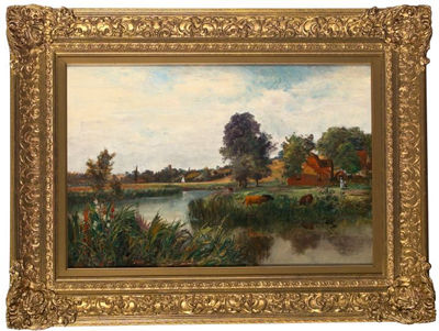 River Scene by Robert Scott Temple - Auction record, sale price, and art valuation. Compare with similar artists and explore comparable artworks.