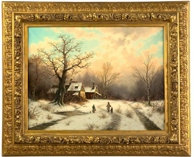 WINTER LANDSCAPE WITH FIGURES