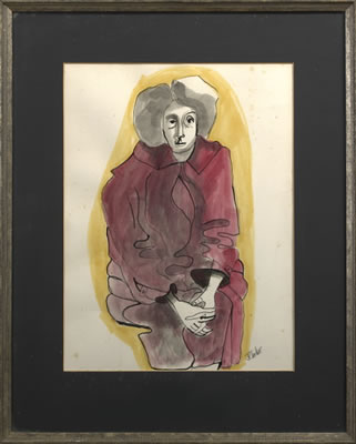 Portrait of Janice Sachse: SELF-PORTRAIT IN RED ROBE