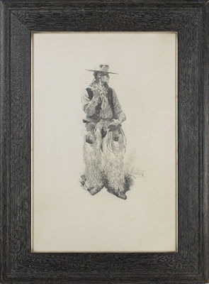 Sample artwork by Will Crawford (1869 - 1944), known for illustrator-cartoon, frontier genre - View similar artists and auction records