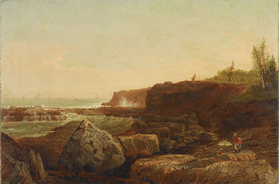 Rocky New England Coast, with Artist at Easel