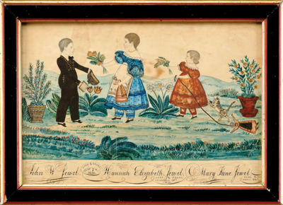 Sample artwork by Joseph H Davis (1811 - 1865), known for naive portrait, landscape painting - View similar artists and auction records