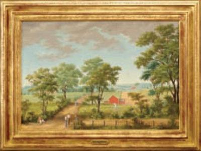 Rural Landscape with Farm Buildings and Figures by Paul Crosthwaite - Auction record, sale price, and art valuation. Compare with similar artists and explore comparable artworks.