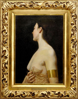 Exotic Woman Wearing a Gold Arm Cuff