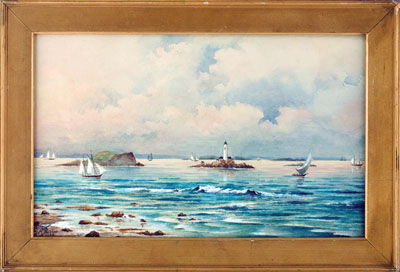 Harbor Scene with Lighthouse