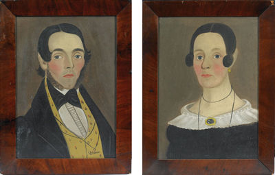 Portraits of a Young Couple: a pair by William Kennedy - Auction record, sale price, and art valuation. Compare with similar artists and explore comparable artworks.