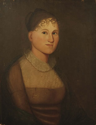 PAIR OF WEDDING PORTRAITS OF OBED AND NANCY HALE, CIRCA 1813.