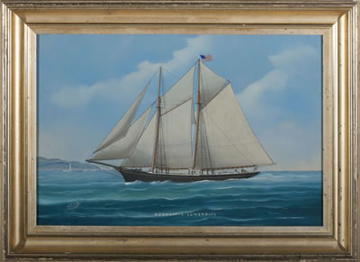 THE SCHOONER YACHT "BURNETT-G." OF LUNENBURG. by Luigi Roberto - Auction record, sale price, and art valuation. Compare with similar artists and explore comparable artworks.