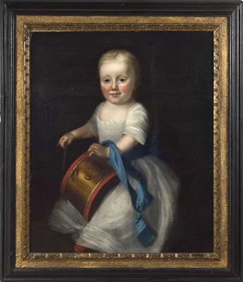 PORTRAIT OF A YOUNG BOY WITH DRUM.