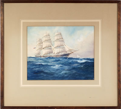 Sample artwork by William Minshall Birchall (1884 - 1941), known for marine-sailing ship painting, expatriate artist - View similar artists and auction records