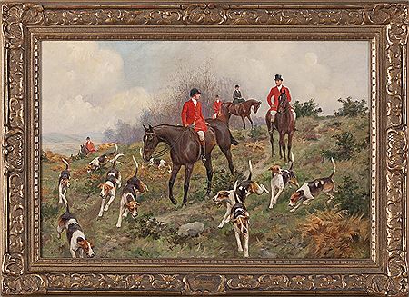 PAIR OF FOX HUNT SCENES: "A CHECK" AND "IN FOR A GALLOP."