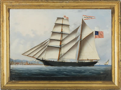 THE AMERICAN BRIG "RAMIREZ" ENTERING LEGHORN.