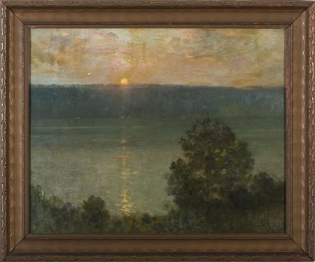 The Hudson river and the Palisades at Sunset