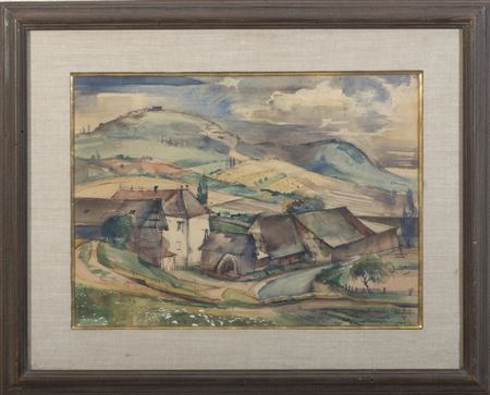 Landscape with Farm Buildings and Fields by Horst Lemke - Auction record, sale price, and art valuation. Compare with similar artists and explore comparable artworks.