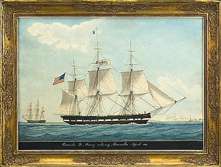 Sample artwork by Honore Pellegrin (1793 - 1869), known for paintings of sailing ships - View similar artists and auction records