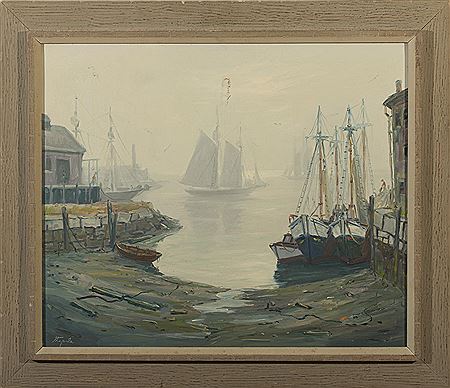 Foggy Harbor Scene by Charles Stepule - Auction record, sale price, and art valuation. Compare with similar artists and explore comparable artworks.