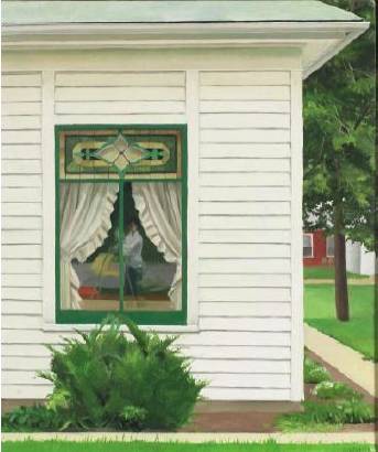 Portrait of Altoon Sultan: Window with Self Portrait, Yanktown, S.D.