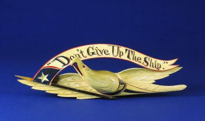 Carved and Painted Eagle Plaque with "Don't Give Up the Ship