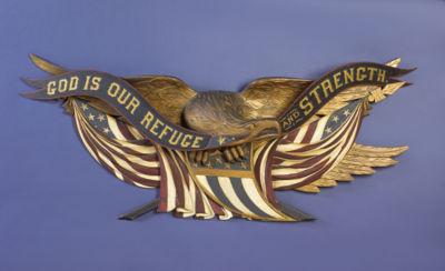 Eagle with "God is Our Refuge and Strength" Banner
