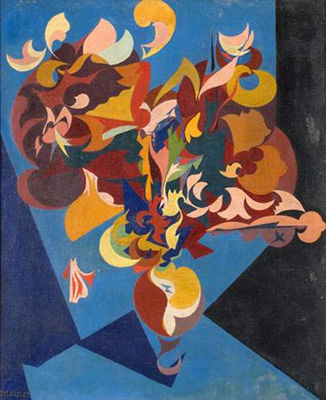 Vase de fleurs cubiste