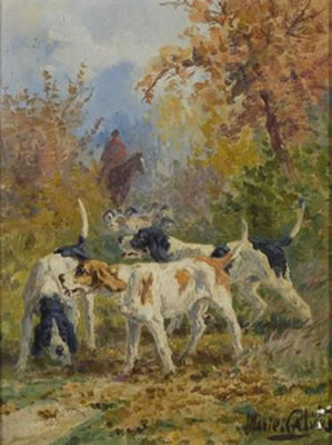 Chiens de meute et veneur