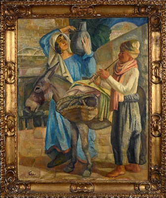 Porteuse d'eau et musicien