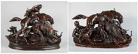 Sample artwork by Jules Moigniez (1835 - 1894), known for bronze sculptures of birds, horses, and dogs - View similar artists and auction records