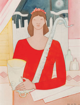 Mujer con saxo