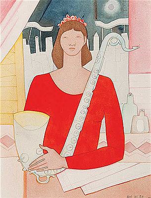 Mujer con saxo