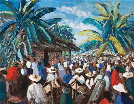 Tambores de Barlovento by J A Mora - Auction record, sale price, and art valuation. Compare with similar artists and explore comparable artworks.
