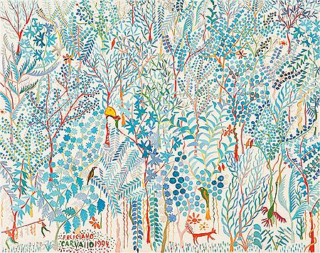 Selva azul en blanco