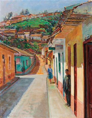 Pueblo Andino by Antonio Alcantara - Auction record, sale price, and art valuation. Compare with similar artists and explore comparable artworks.
