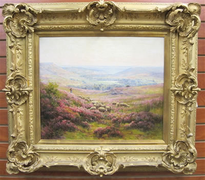 Pastoral landscape with wild flowers