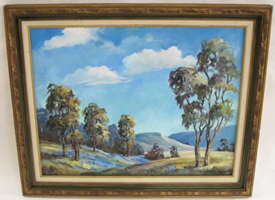 A summer landscape with rolling hills