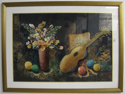 Still life with vase of flowers
