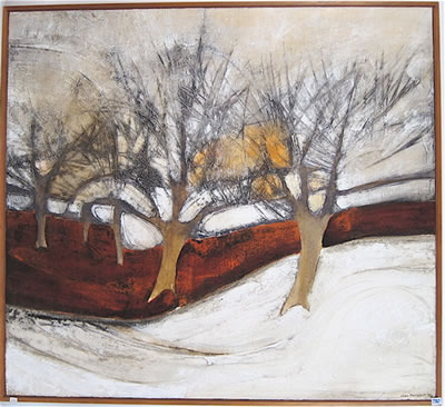 A winter landscape in wood frame by Joan Metcalf - Auction record, sale price, and art valuation. Compare with similar artists and explore comparable artworks.
