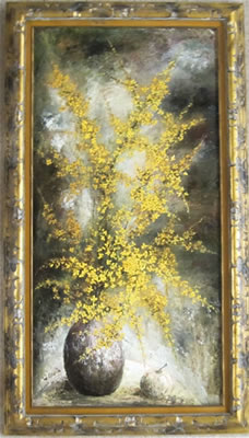 Floral still life with yellow flowers