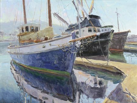 "At the Pier" by Oleg Ulitskiy - Auction record, sale price, and art valuation. Compare with similar artists and explore comparable artworks.