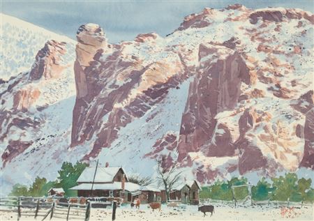 Sample artwork by Phil Tyler (1914 - 1983), known for watercolor painting - View similar artists and auction records