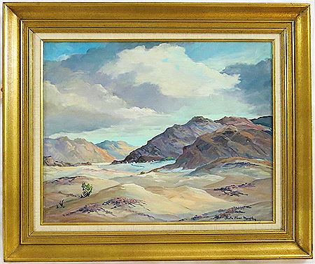 Desert landscape with verbena wildflowers by Chester Glenn Murphy - Auction record, sale price, and art valuation. Compare with similar artists and explore comparable artworks.