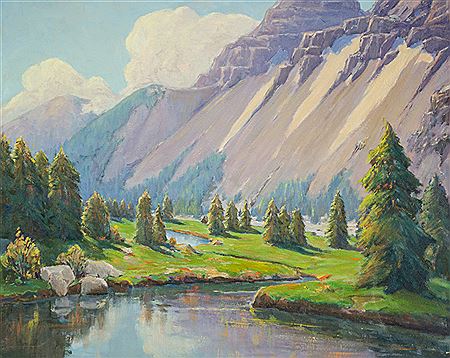 Oregon Summer landscape with Soda Creek and Broken Top