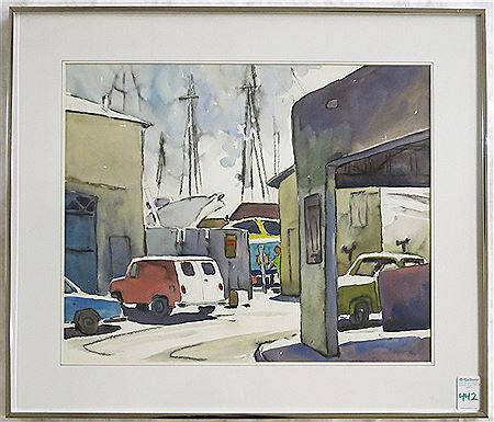 Around the Corner by Jerome Priebe Gaston - Auction record, sale price, and art valuation. Compare with similar artists and explore comparable artworks.