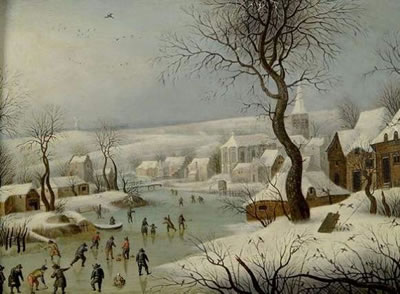 Paysage classique, animé de personnages