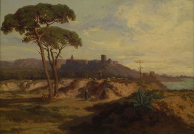 Paysage de la campagne romaine.