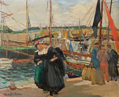Henri PERRIN-MAXENCE (1872 - 1944) : Vue de Crozont - La Fileuse
