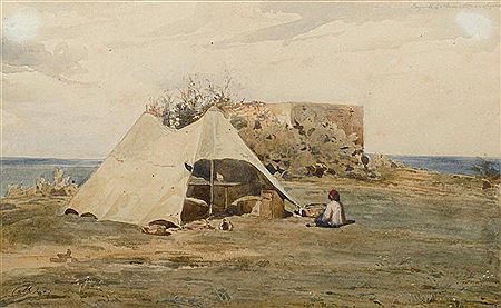 Tente de l'artiste aux environs de Beyrouth by Antoine Alphonse Montfort - Auction record, sale price, and art valuation. Compare with similar artists and explore comparable artworks.